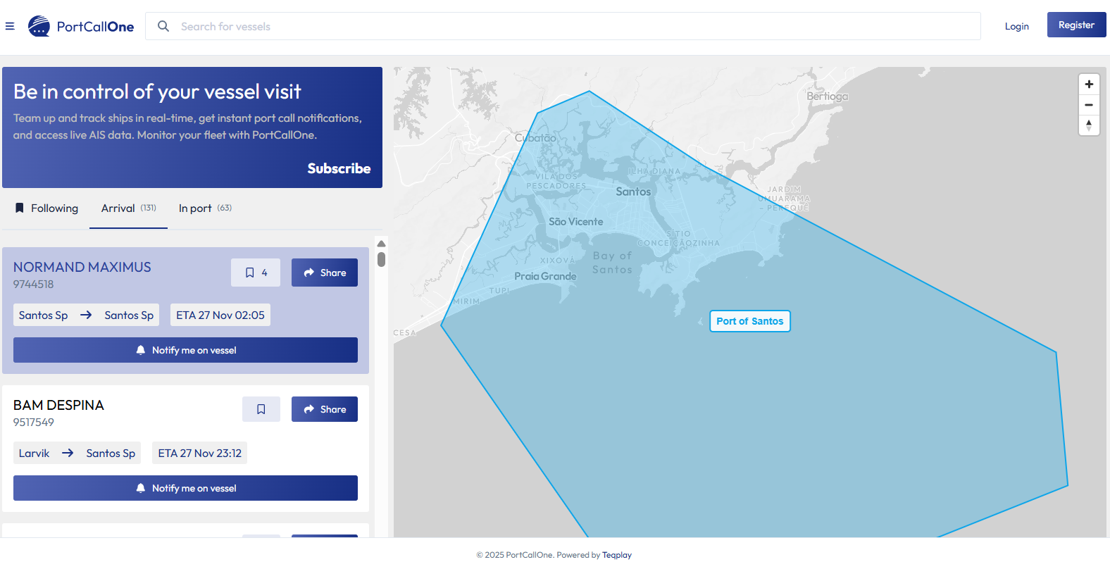 Screenshot from PortCallOne